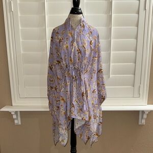 Nicoblu Julia Kaftan in Whimsical Jungle Toile in Saffron on Lavender